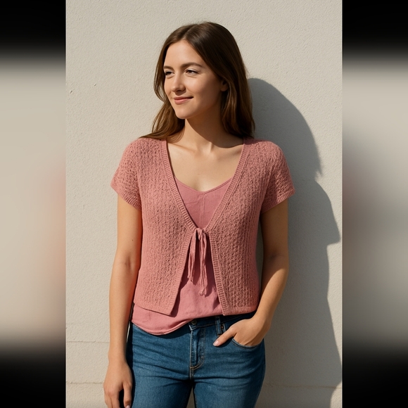 Maurices Size Medium Pink Cardigan and Tank Set - Picture 1 of 3